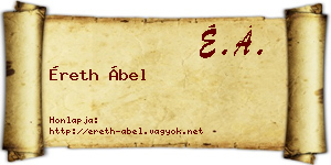 Éreth Ábel névjegykártya